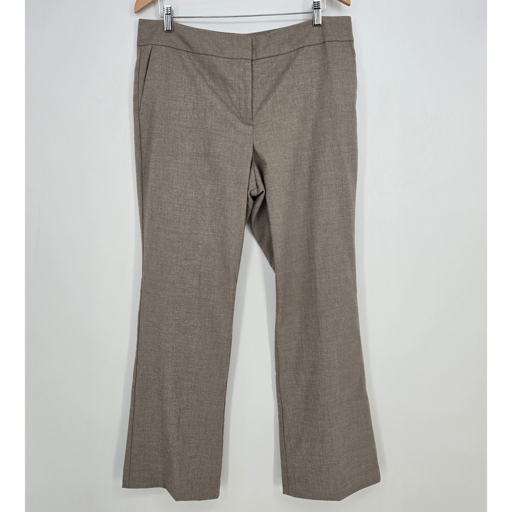 Ann Taylor Beige Trouser Pants Womens 14 Straight Leg Stretch High Rise Office